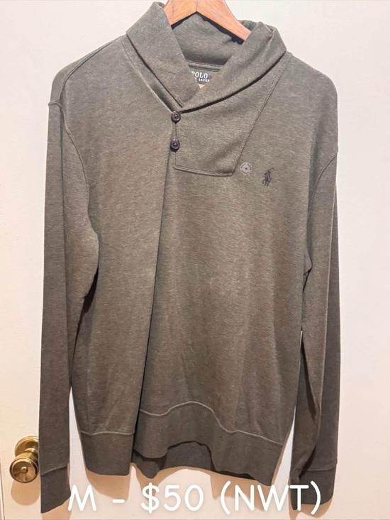 Polo Ralph Lauren Other - Polo by Ralph Lauren Olive Green Shawl Collar Sweater